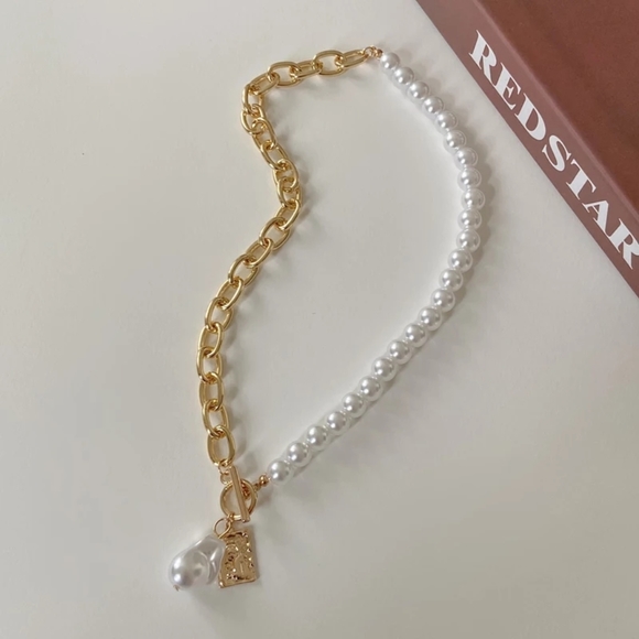 🍒 Pearl Chain Lasso Necklace - Picture 2 of 4